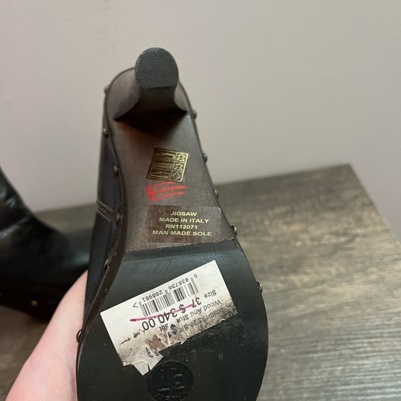 Fabulous Jigsaw Brown leather Heeled Boots with Studded Detail size 37 - Picture 9 of 10